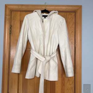 Jason Kole Hooded Wool Blend Double Breasted Peacoat‎